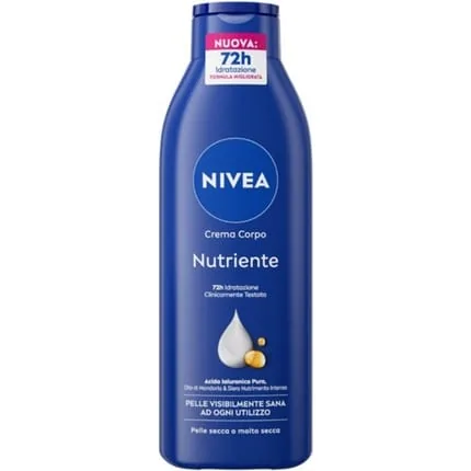Nivea Nourishing Body Cream 250ml Enriched With Pure Hyaluronic Acid Almond Oil And Intensive Nourishing Serum