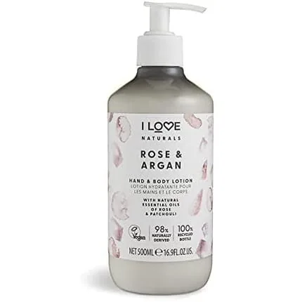 I Love Naturals Rose & Argan Hand & Body Lotion with Essential Oils 500ml
