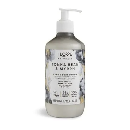 I Love Naturals Hand & Body Lotion Tonka Bean & Myrrh 500ml