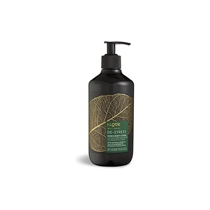 I Love Wellness Destress Hand & Body Lotion with Lemongrass, Rosemary & Eucalyptus Essential Oils 500ml