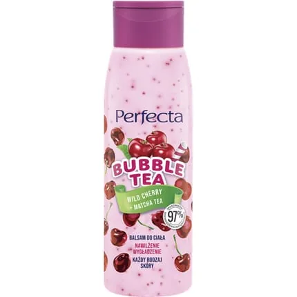 Perfecta Bubble Tea 97% Natural Body Lotion Wild Cherry & Matcha Tea 400ml