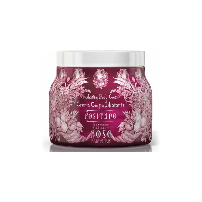 Le Maioliche Positano Rose Moisturizing Body Cream 450ml - Made in Italy - Notes of Rose Petals, Geranium, Violet, Carnation, Damask Rose, Geranium, Violet, Rosewood