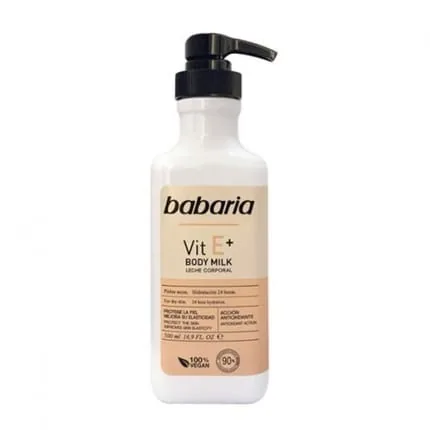 Babaria Vitamin E Body Milk 500ml Vegan For Dry Skin