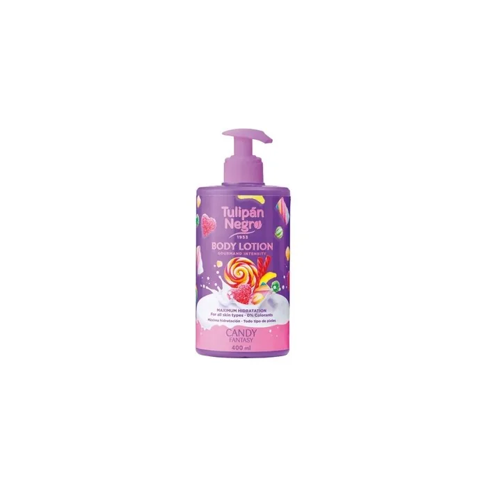 Tulpe Black Body Lotion with Dispenser Candy Fantasy Maximum Moisture Supply