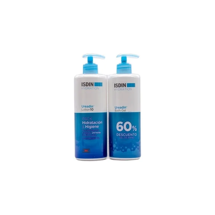 Isdin Ureadin Lotion10 Intense Hydration 400ml and Ureadin Bath Gel 400ml - Pack of 2