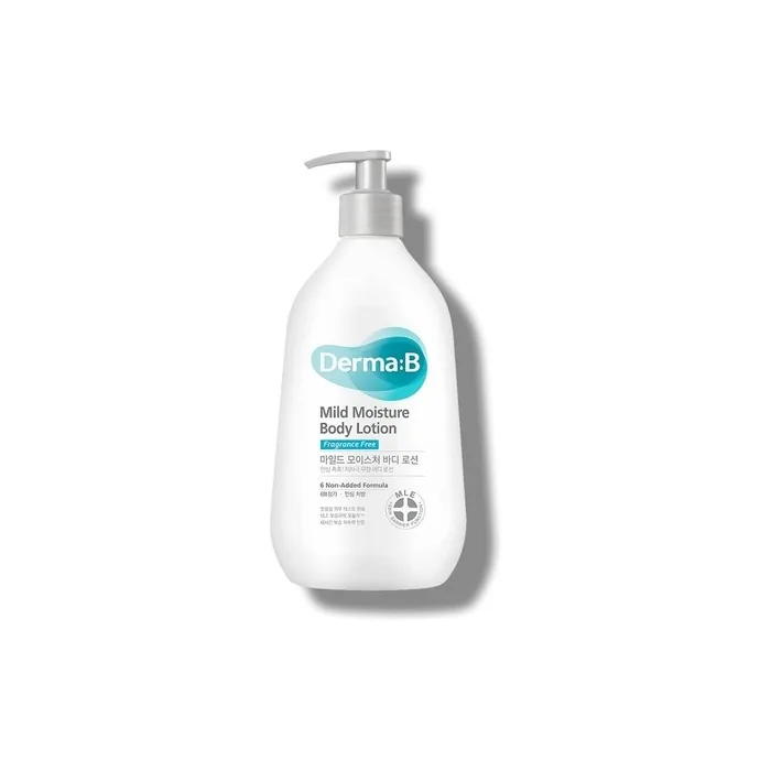 Derma B Mild Moisture Body Lotion Fragrance Free for Dry & Sensitive Skin with Witch Hazel and Squalane 13.5 Fl Oz 400ml