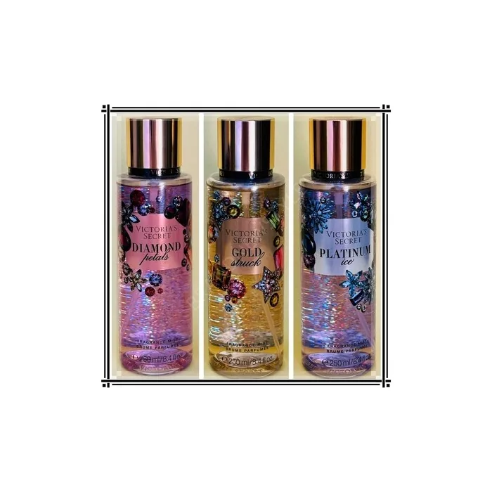 Victoria's Secret Gold Struck Diamond Petals Platinum Ice Body Mist 8.4 oz