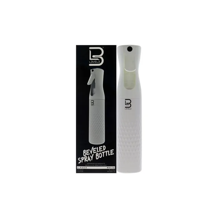 L3vel3 Beveled Spray Bottle Distributes Water Evenly Covers Large Areas Produces Powerful Continuous Mist Easy Comfortable To Hold Innovative Design White 300ml