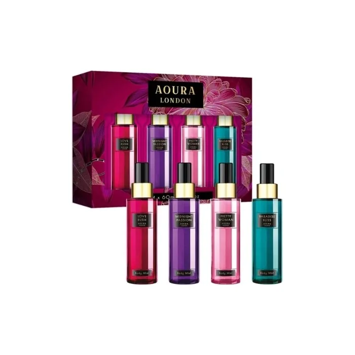Raphael Cosmetic Aoura Body Mist Set 4 X 60 Milliliters