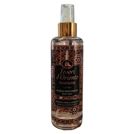 Tesori d'Oriente Body Mist Hammam 200ml - Aromatic Body Spray with Argan Oil and Orange Blossom