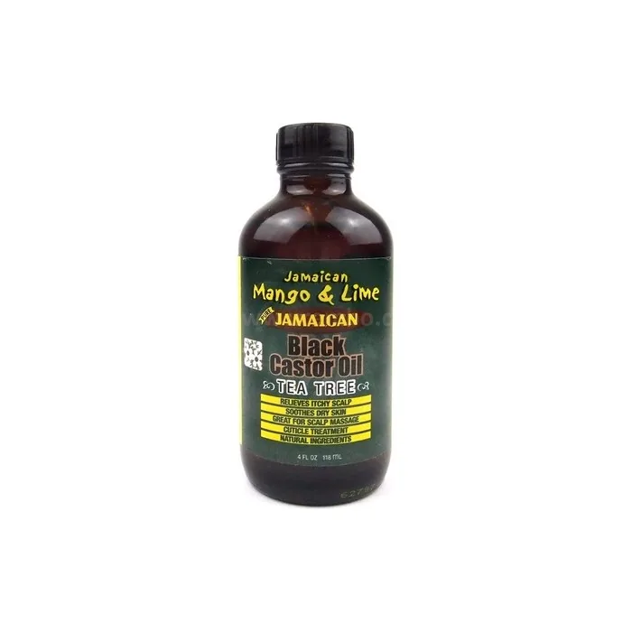 Jamaican Mango & Lime Black Castor Oil Tea Tree 118ml - Organic Oil for Restoring Shine and Moisture