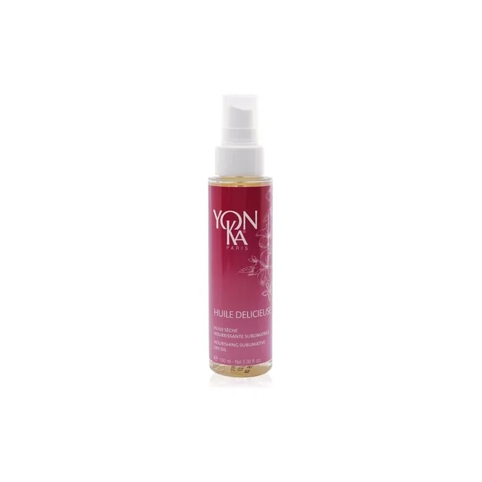 Yon-Ka Huile Delicieuse Dry Body Oil 100ml - 99.9% Natural Origin Repairing and Nourishing for All Skin Type No Greasy Finish Delicate Jasmine and Tiaré Perfume