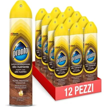 Pronto Nourishing Oil Spray Revives And Protects Wood Surfaces Amber And Argan Oil Scent
