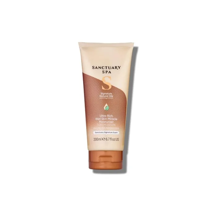Sanctuary Spa Ultra Rich Wet Skin Miracle Moisturiser No Mineral Oil Cruelty Free Vegan In Shower Moisturiser 200ml Orange