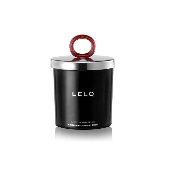 LELO Scented Massage Candle - Melts into Sensual Massage Oil - Flavored Candle Body Massage Oil Black Pepper & Pomegranate Scent