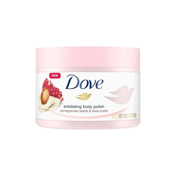Dove Exfoliating Body Polish Scrub for Silky Soft Skin Pomegranate & Shea