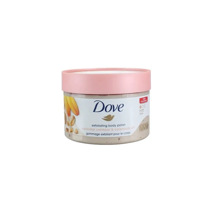Dove Exfoliating Body Polish Scrub for Silky Skin Oatmeal & Calendula Oil 10.5oz