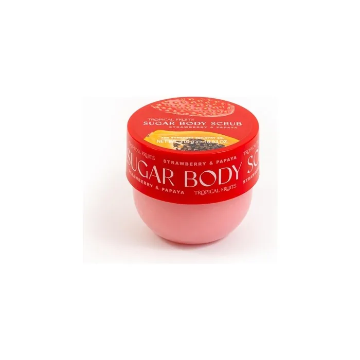 Tropical Fruits Gentle Exfoliating Sugar Body Scrub Strawberry and Papaya 310g