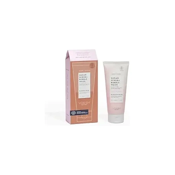 Vegan Voesh Sugar Scrub Bubble Wash Exfoliating Body Scrub & Body Wash Blossom Bliss