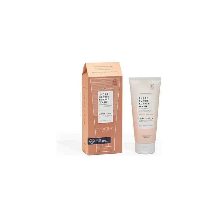Voesh Sugar Scrub Bubble Wash Exfoliating Body Scrub & Body Wash Citrus Crush Vegan Body Care
