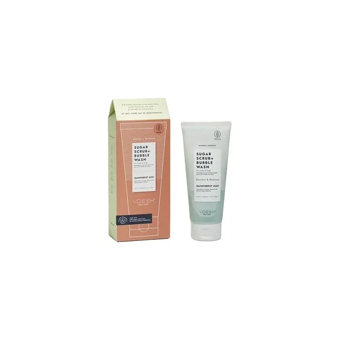 Voesh Sugar Scrub Bubble Wash Rainforest Mist