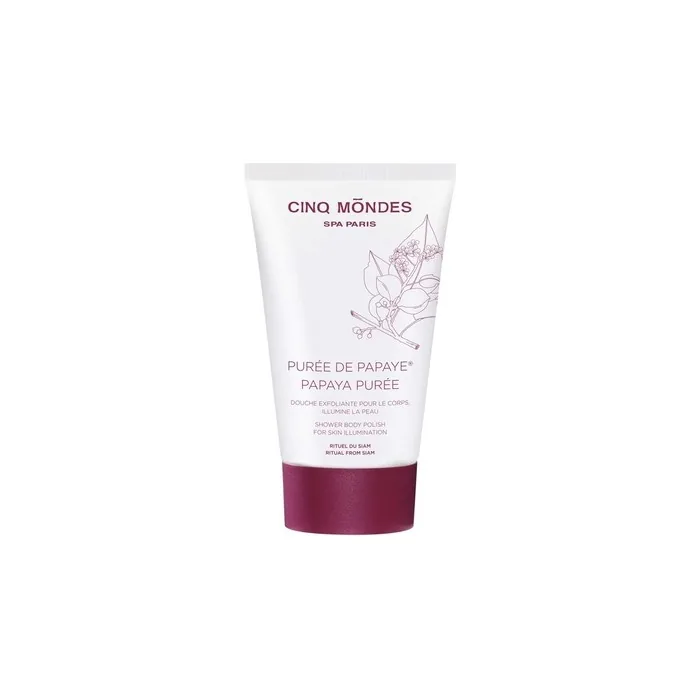 Cinq Mondes Papaya Puree Body Polish 5.0oz Shower Body Scrub for All Skin Types - Safe for Everyday Use