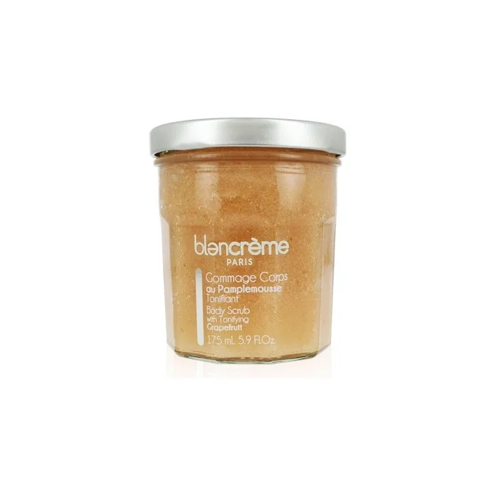 Blancrème Body Scrub with Grapefruit Peel and Essential Grapefruit Oil 175ml - Made in France 99% Natural Ingredients - Cleansing and Firming