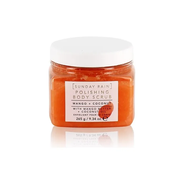 Sunday Rain Polishing Body Scrub for Extra Smooth and Soft Skin with Tropical Mango Butter and Coconut Oil 265g