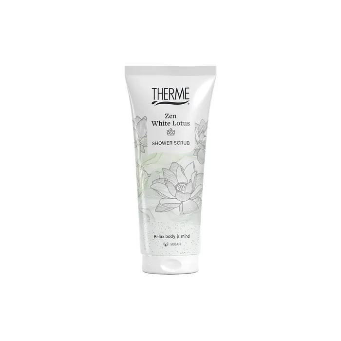 Therme Shower Scrub Zen White Lotus A Refreshing Body Scrub For A Soothing Shower Experience