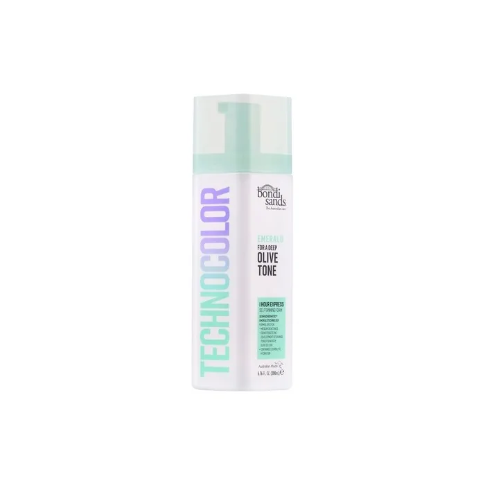 Bondi Sands Technocolor 1-Hour Express Emerald Self-Tanning Foam Easy Application Streak Free Fake Tan Fast-Acting Body Tan for Natural-Looking Glow