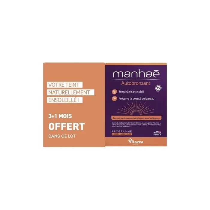 Vitavea Manhae Self-Tanning Dietary Supplement 60 Capsules - Pack of 2