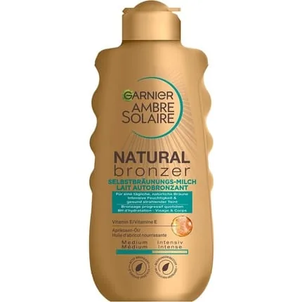 Garnier Self-Tanning Milk Ambre Solaire Natural Bronzer Lotion for a Natural and Stain Free Tan 200ml