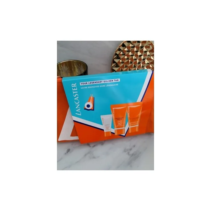 Lancaster Get The Golden Tan! Set with Golden Tan Maximizer, Buriti Oil, Anti-Wrinkle After-Sun Serum 3ml, Hydrating & Soothing After-Sun Lotion 50ml, SPF 30 Sunscreen Lotion 50ml