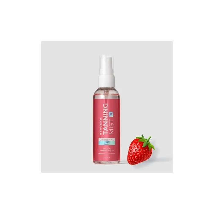 BYROKKO Strawberry Tanning Mist Face and Body Gradual Self Tanning Water 100ml with Hyaluronic Acid and Vitamin B