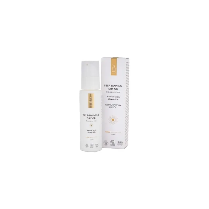LUUV Self Tanning Dry Oil 100ml Light Tone Ecocert COSMOS Natural Certified