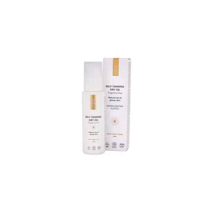 LUUV Self Tanning Dry Oil 100ml Dark Tone Ecocert COSMOS Natural Certified