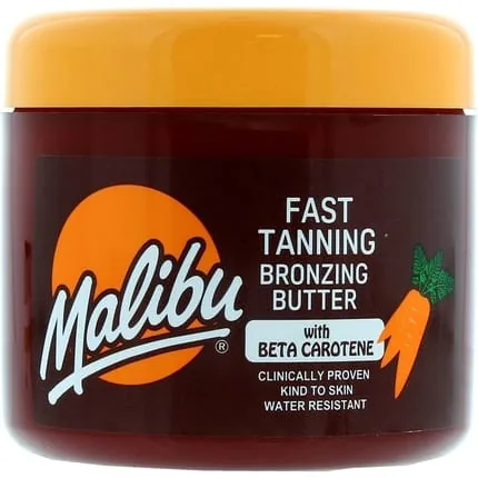 Malibu Sun Bronzing Fast Tanning Body Butter with Beta Carotene Tropical Coconut Fragrance 300ml Gel