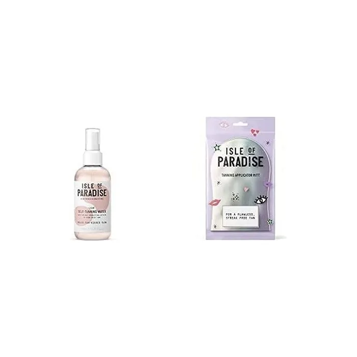 Isle of Paradise Self Tanning Water Set with Mitt 200ml Light - Natural & Vegan