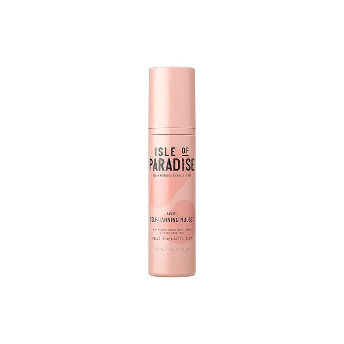 Isle of Paradise Self Tan Mousse Light 200ml Self Tanning Foam Natural Ingredients Vegan