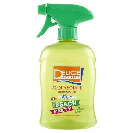 DELICE SOLAIRE Sun Water Bronze Beach Party Mojito 500ml Tanning Water Instant Freshness Dermatologically Tested