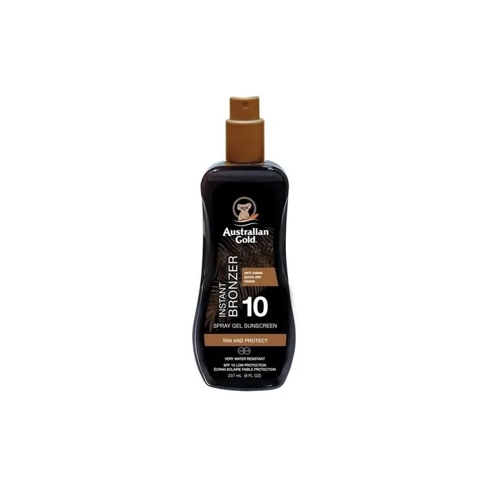Australian Gold SPF 10 Spray Gel Sunscreen with Instant Bronzer 237ml