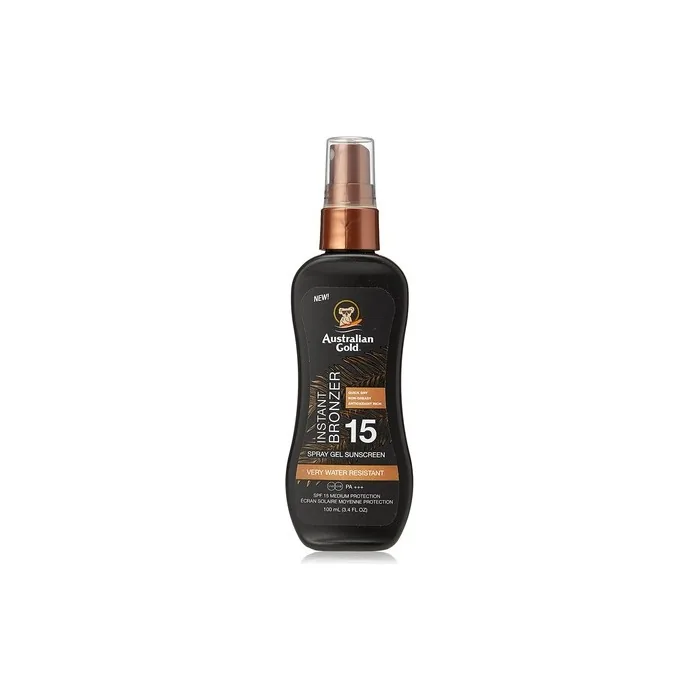 Australian Gold SPF 15 Spray Gel with Bronzer Sunscreen 100ml