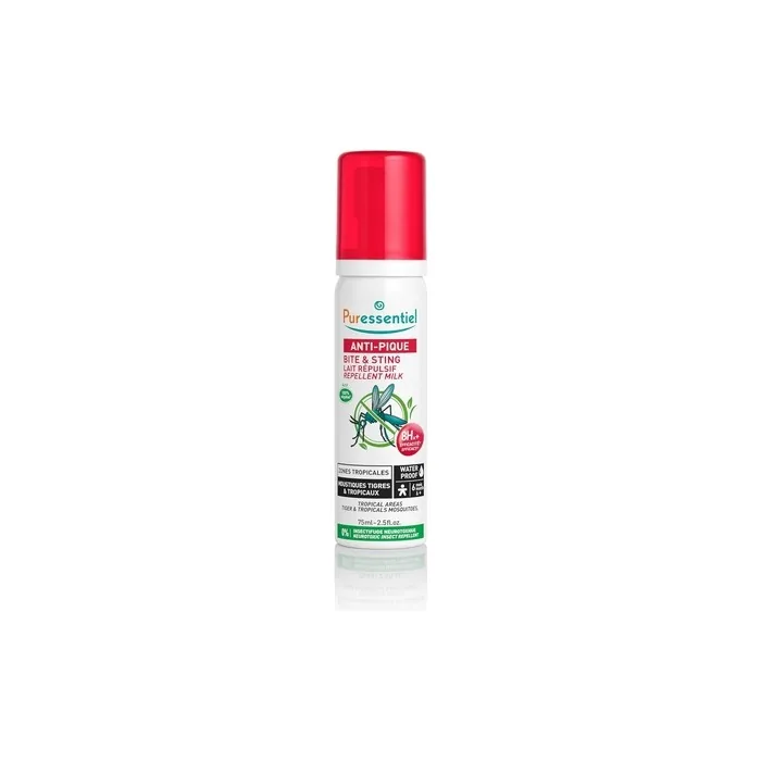 Puressentiel Bite & Sting Waterproof Repellent Milky Lotion For Tropical Areas Body And Face 75ml