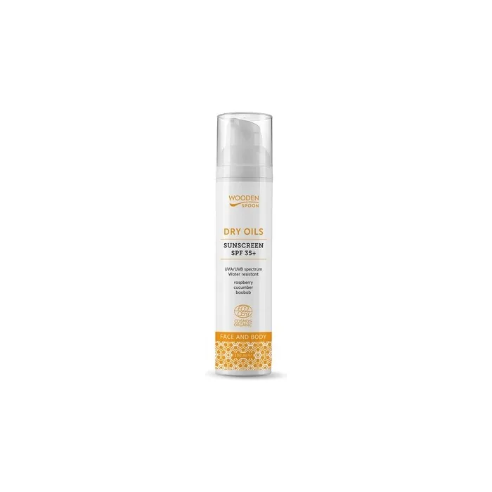 Certified Organic Sunscreen Lotion 100ml SPF 35+ Dry Oils for Face and Body Mineral Filters Only with Invisible Zinc
