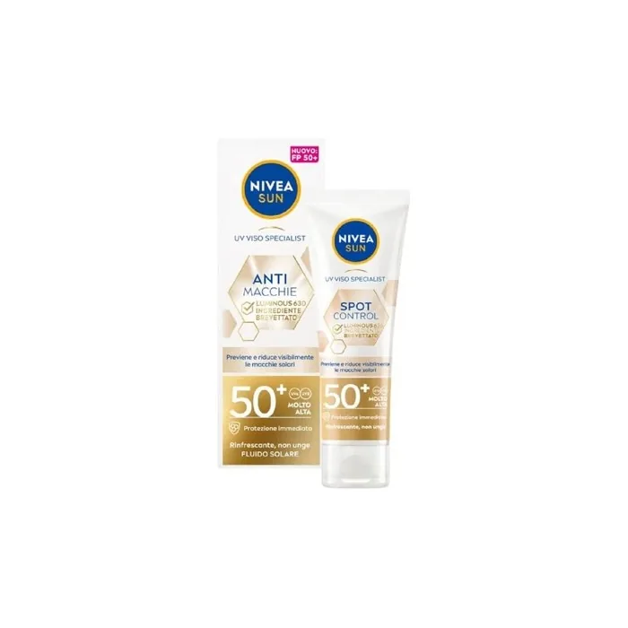 NIVEA SUN Triple Protection Sunscreen SPF 50+ 40ml Tube - Face Cream with Hyaluronic Acid and Vitamin E for Daily Use