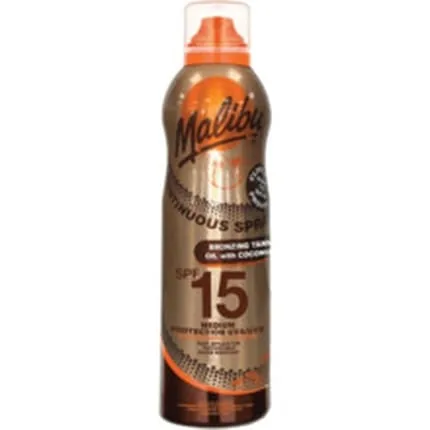Malibu Continuous Spray Bronzing Oil Coconut Spf15 175 Ml