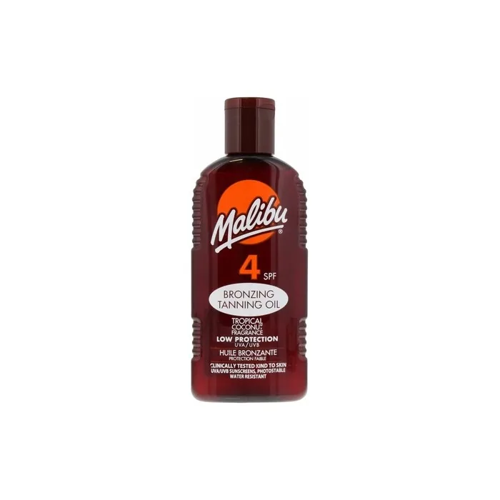 Malibu Sun SPF 4 Bronzing Tanning Oil Water Resistant Coconut Scented 200ml