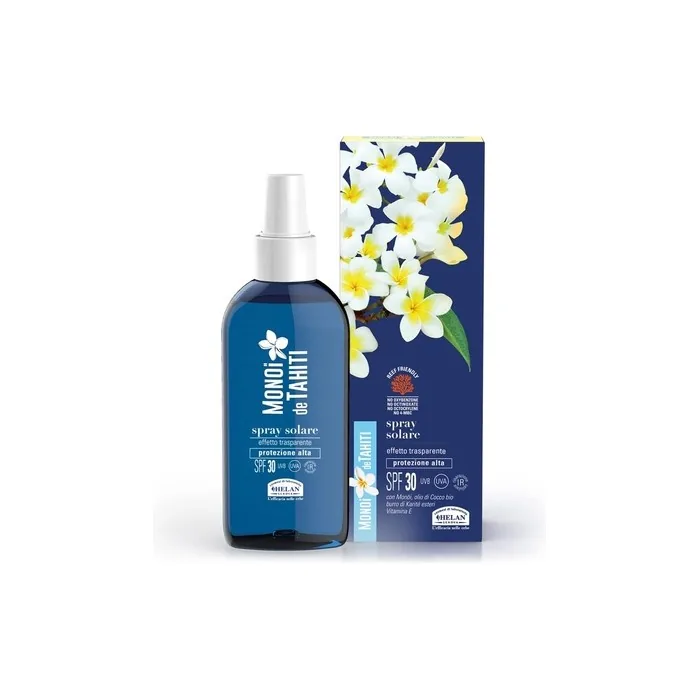 Helan Monoï de Tahiti Sunscreen Spray 30 Body Transparent with Coconut Oil, Pure Shea Butter Esters and Vitamin E 150ml