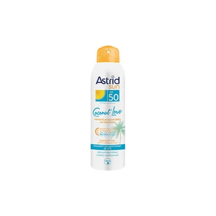 Astrid Coconut Love Spray Of 50 Invisible Dry Sun Spray Spf 50 150 Ml