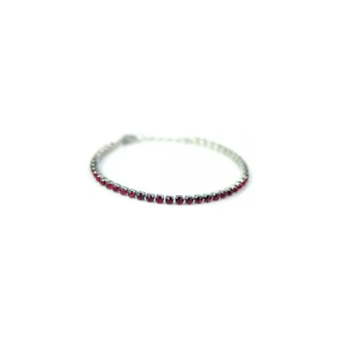 LR Wonder Tennis Bracelet Silver-Plated with Ruby Crystals